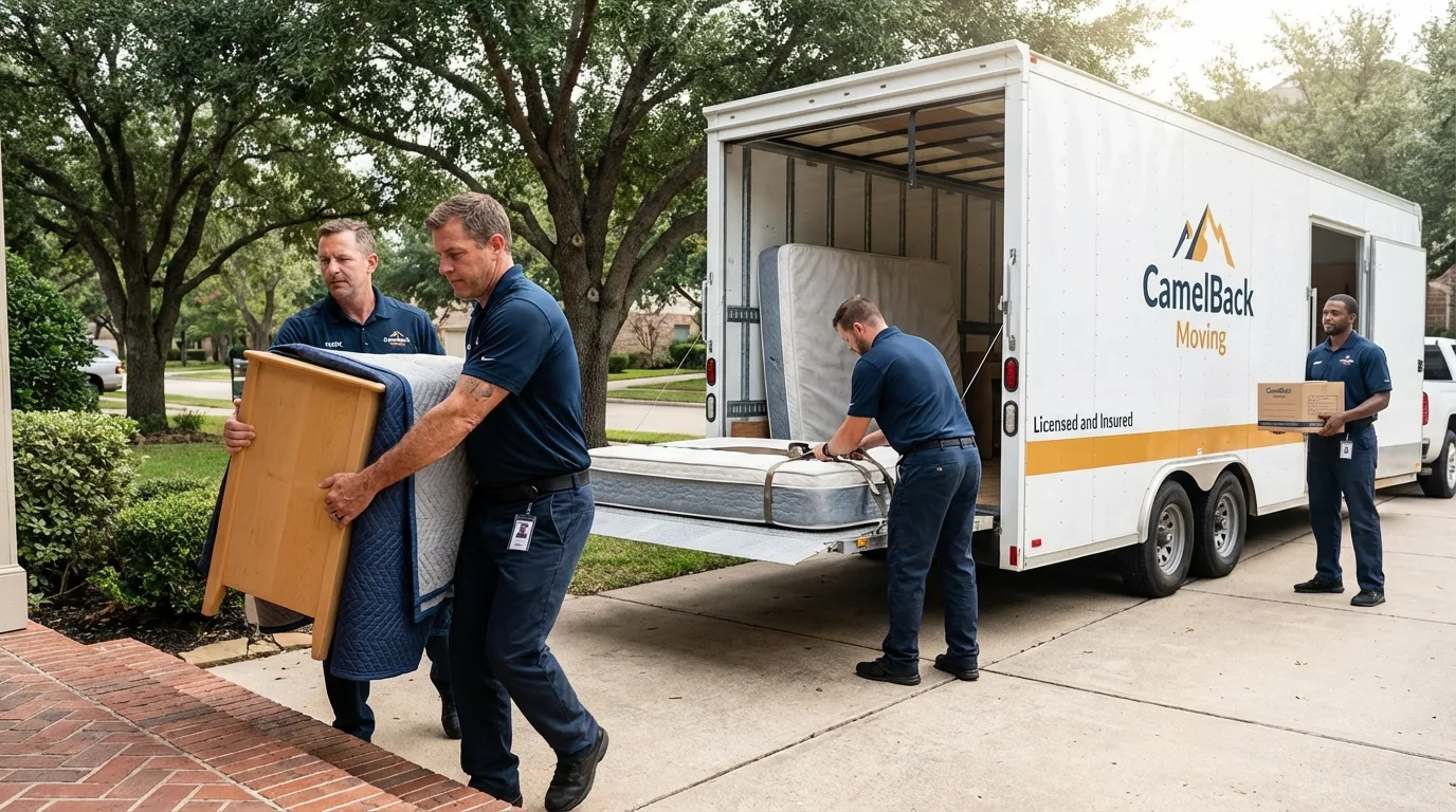 Crew loading residential truck for cross-state move from North Miami Beach, FL